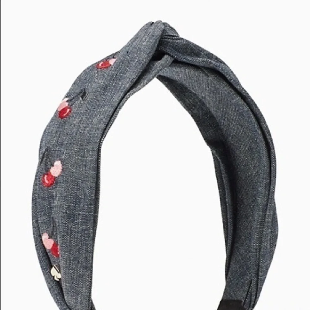 Kate Spade New York Blue Denim Cherry Headband NWT Hair Accessory